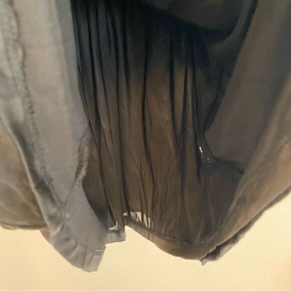 Black Lace trim sleeveless elastic waist whimsy goth festival mock rayon Dress L - Picture 4 of 9